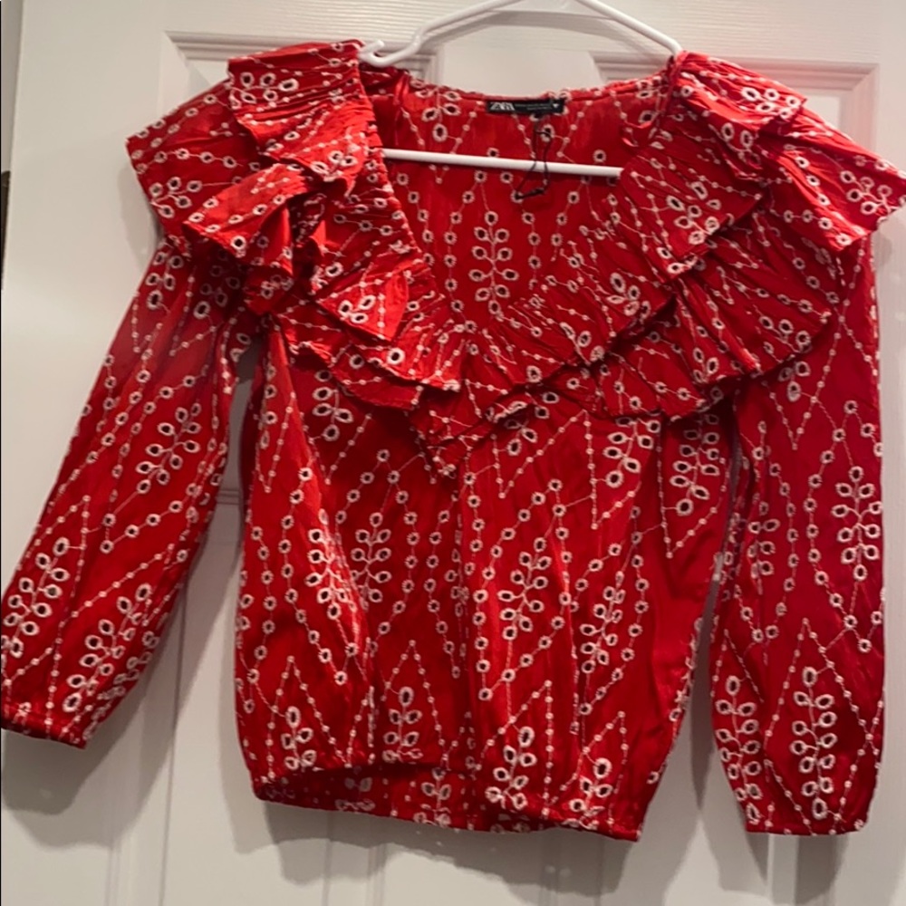 Zara embroidered ruffle rop